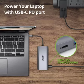 ACER 12in1 Type C Dongle Silber
