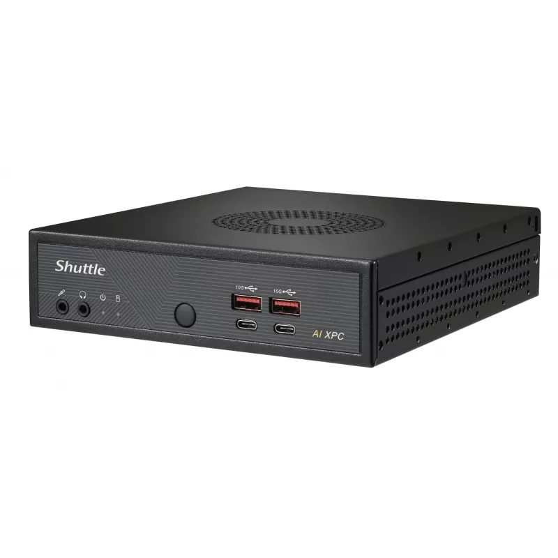 Shuttle Slim AI PC DN11H5 Intel Core Ultra 5 125H, Intel Arc Grafik, 2xHDMI, 2x DP, 4x 2.5Gbit LAN, VESA, 24/7 Dauerbetrieb