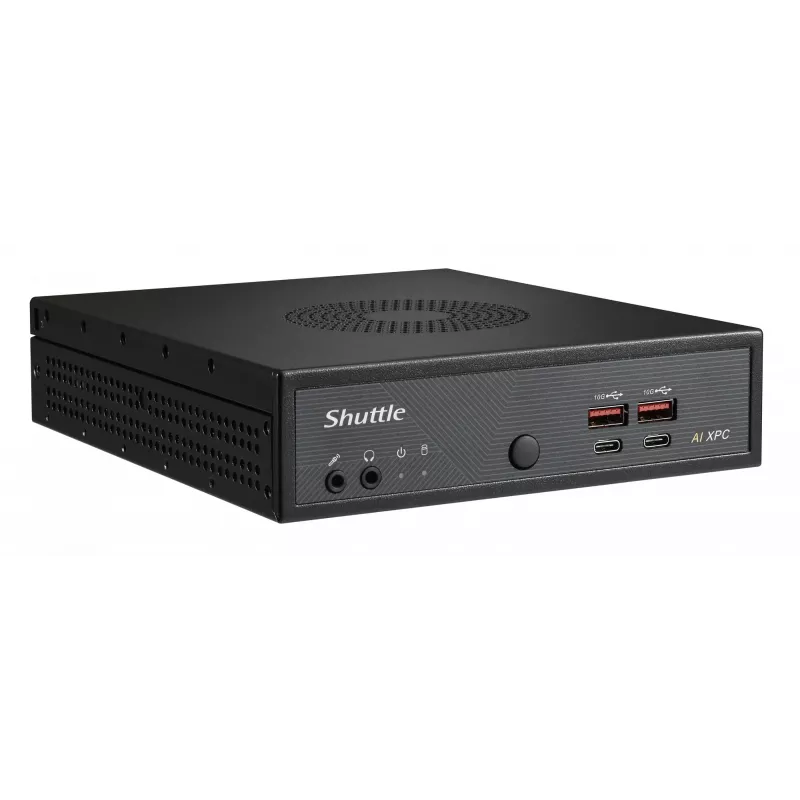 Shuttle Slim AI PC DN11H5 Intel Core Ultra 5 125H, Intel Arc Grafik, 2xHDMI, 2x DP, 4x 2.5Gbit LAN, VESA, 24/7 Dauerbetrieb