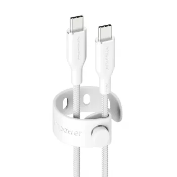 PanzerGlass empower™ by ® Racing 240W USB-C-auf-USB-C-Kabel | USB 2.0 | 2 m | Silberweiß