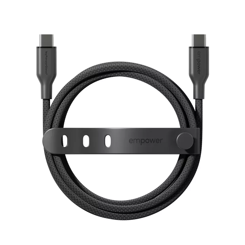 PanzerGlass empower™ by ® Racing 60W USB-C-auf-USB-C-Kabel | USB 2.0 | 1,2 m | Space Black