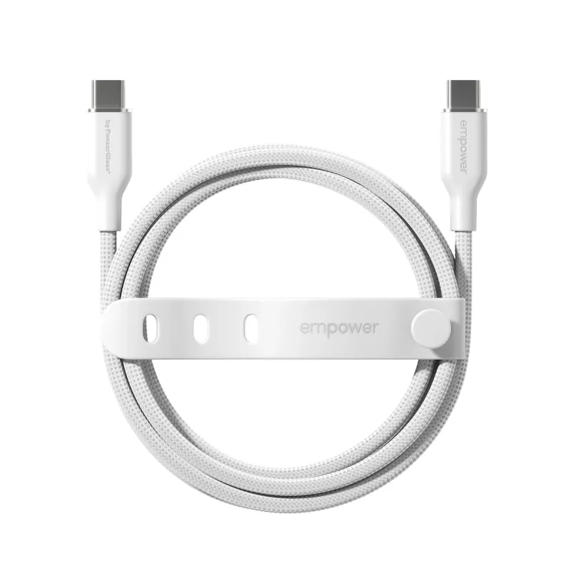 PanzerGlass empower™ by ® Racing 60W USB-C-auf-USB-C-Kabel | USB 2.0 | 2 m | Silberweiß