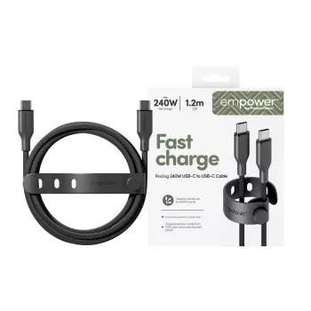 PanzerGlass empower™ by ® Racing 240W USB-C-auf-USB-C-Kabel | USB 2.0 | 1,2 m | Space Black