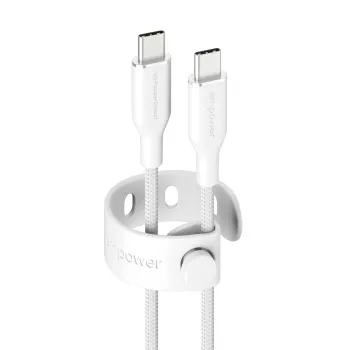 PanzerGlass empower™ by ® Racing 60W USB-C-zu-USB-C-Kabel | USB 2.0 | 1,2 m | Silberweiß