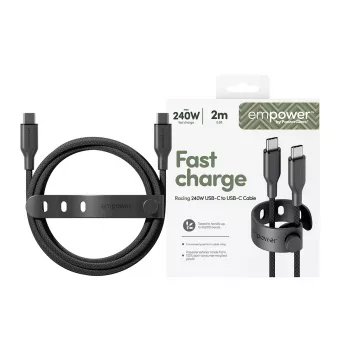 PanzerGlass empower™ by ® Racing 240W USB-C-auf-USB-C-Kabel | USB 2.0 | 2M | Space Black