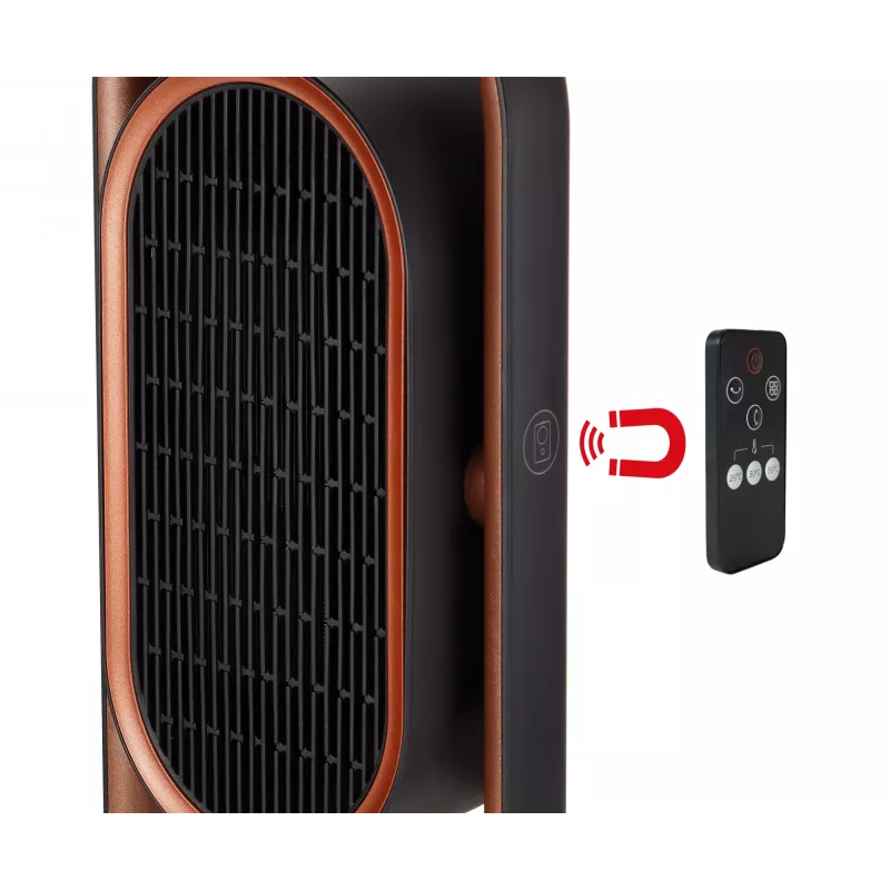 Unold 86535 Keramik-Heizlüfter 3D, 1800 W, Fernbedienung, 80° Oszillation, 45° Neigungswinkel, 8-h-Timer, Schwarz/Kupfer