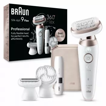 Braun Silk-épil 9 Flex 9-360 3D 40 Pinzetten Rose, Weiß