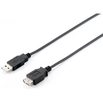 Equip USB 2.0 Typ A Verlängerungskabel, Stecker – Buchse, 1,8 m, schwarz