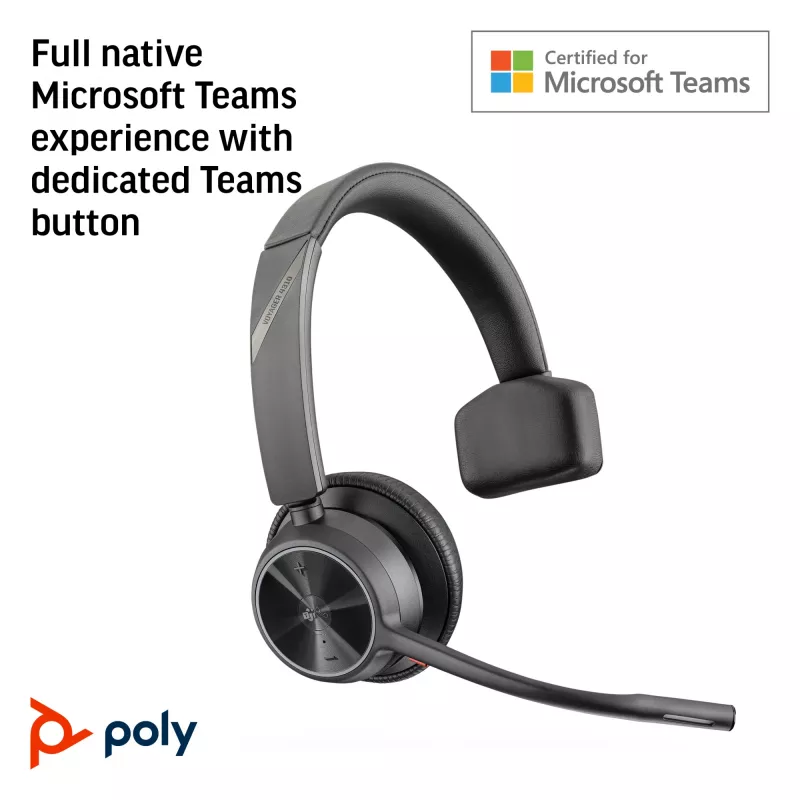 HP Poly Voyager 4310 Microsoft Teams zertifiziertes USB-A-Headset + BT700-Dongle