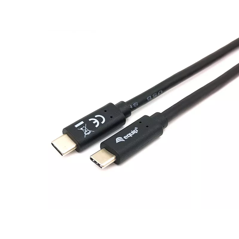 Equip 128346 USB-3.2-Gen-1x1-Kabel, USB-C auf USB-C, St./St., 1 m, 3 A/20 V, Schwarz
