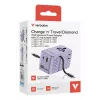 Verbatim Charge 'n' Travel 70W 2C retractable Universal Travel Adapter Purple