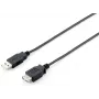USB 2.0 Typ A Verlängerungskabel, Stecker-Buchse, Equip 128852, 5 m, Schwarz