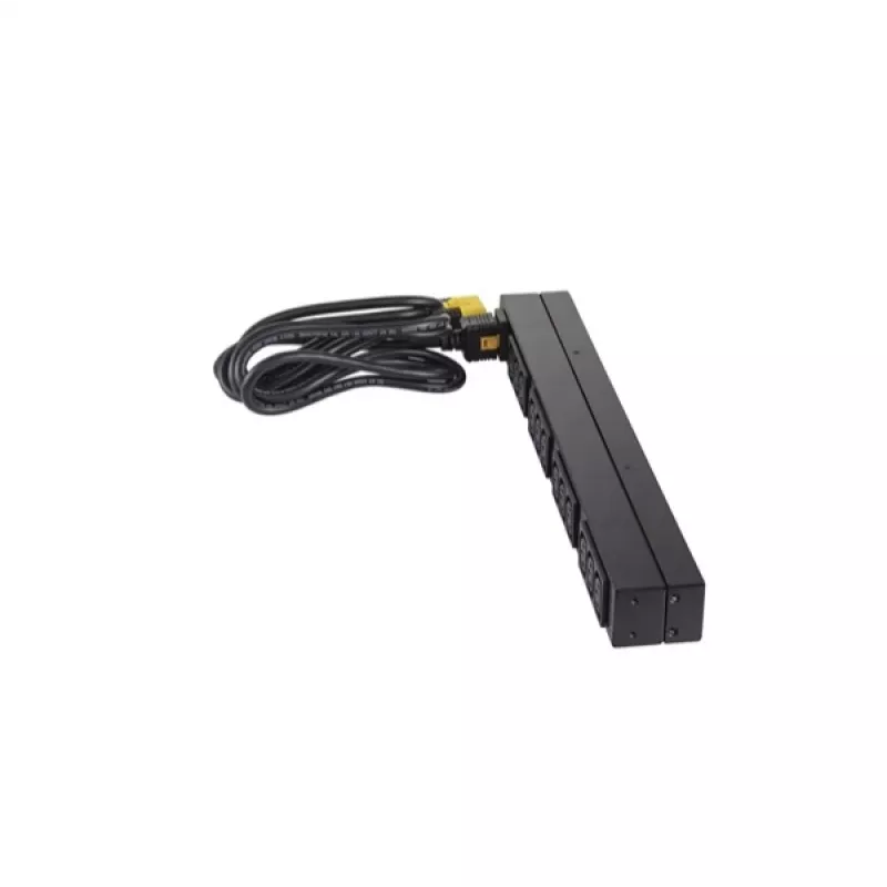 APC AP9565 Basic Rack-Stromverteiler (PDU), 1U, einphasig, 16 A, 208/230 V, 3680 W, 12 C13-Ausgänge, C20-Eingang, 2,5 m Kabel, Schwarz
