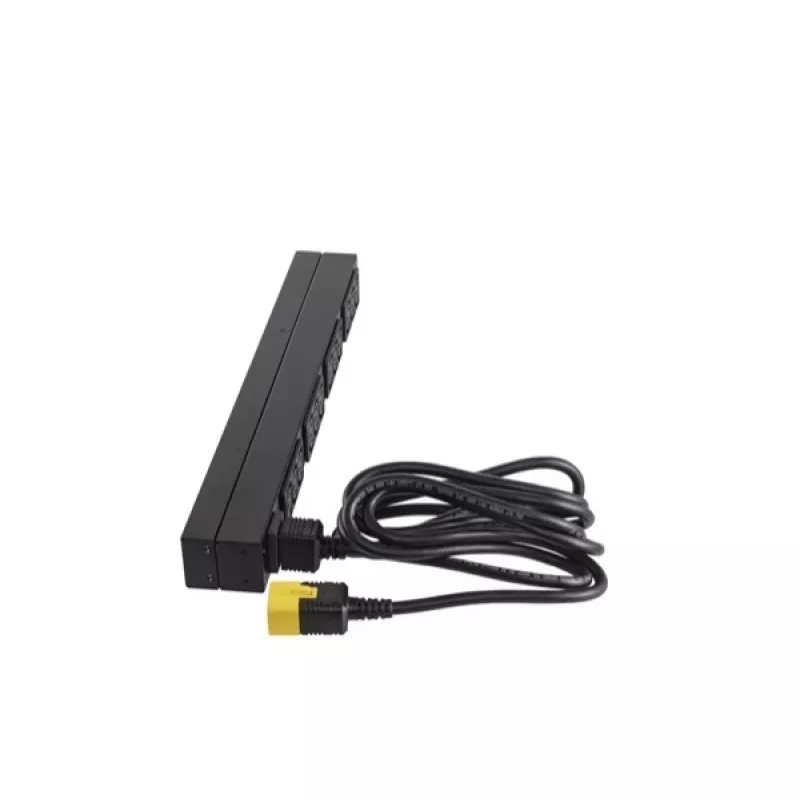 APC AP9565 Basic Rack-Stromverteiler (PDU), 1U, einphasig, 16 A, 208/230 V, 3680 W, 12 C13-Ausgänge, C20-Eingang, 2,5 m Kabel, Schwarz