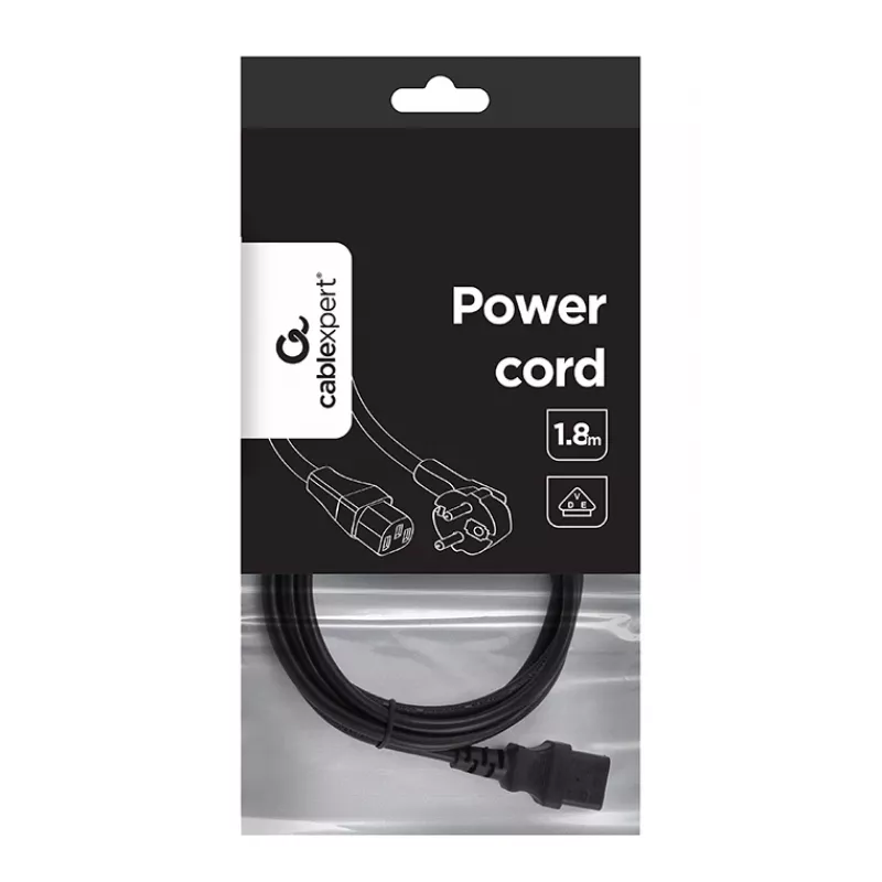 Gembird PC-186-VDE Netzkabel, CEE 7/7 auf C13, VDE, 1,8 m, Schwarz