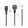 Gembird PC-186-VDE Netzkabel, CEE 7/7 auf C13, VDE, 1,8 m, Schwarz