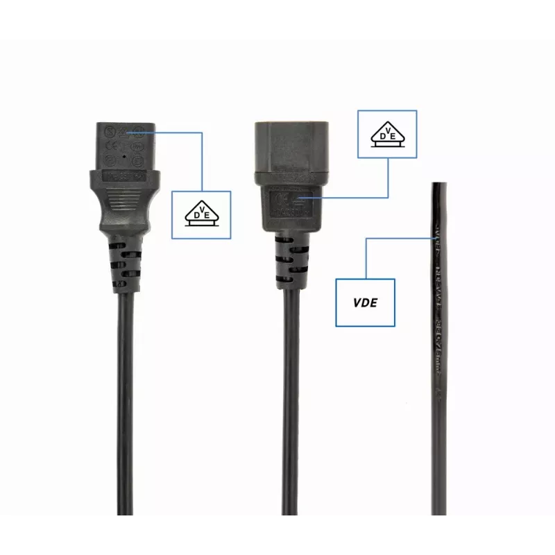 Gembird PC-186-VDE Netzkabel, CEE 7/7 auf C13, VDE, 1,8 m, Schwarz