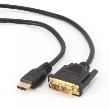 HDMI-auf-DVI-D-Kabel GEMBIRD CC-HDMI-DVI-10 3 m, schwarz, Stecker-auf-Stecker, vergoldete Kontakte