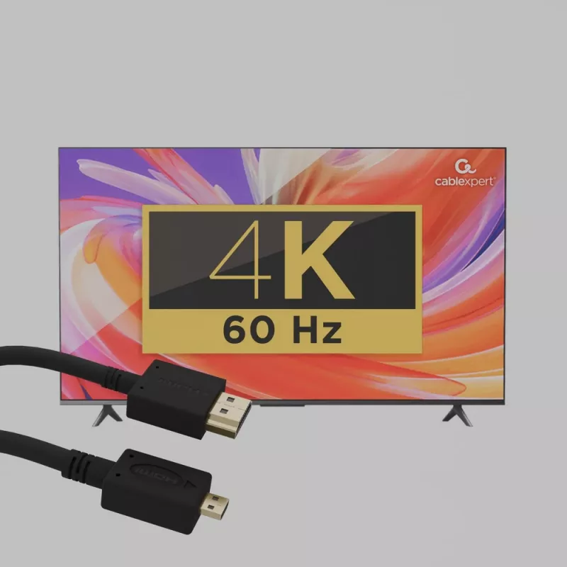 Gembird CC-HDMID-6 HDMI-auf-Micro-HDMI-Kabel (Typ D), vergoldet, 1,8 m, Schwarz