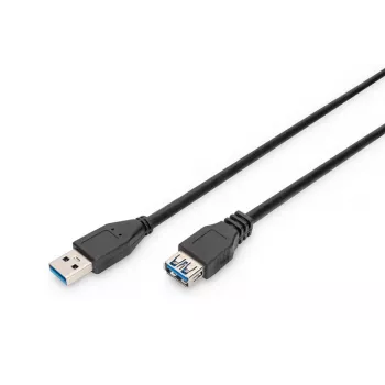 DIGITUS Kabel USB 3.0 Verlängerungskabel Typ A Stecker/Buchse 1,8 m (ak-300203-018-s)