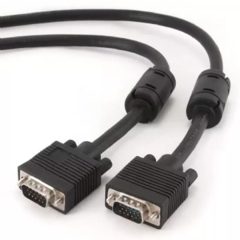 GEMBIRD Premium VGA HD15M/HD15M Dual-Shielded mit 2 Ferritkernen 10m Kabel/ Schwarz