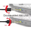 GEMBIRD Beidseitiger USB 2.0 AM auf Micro-USB Kabel, 1m - Schwarz
