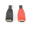 DIGITUS ASSMANN HDMI High Speed Kabel, Typ A, mit Verstärker. M/M, 15m mit Ethernet, Ultra HD 24p, CE, Gold Schwarz