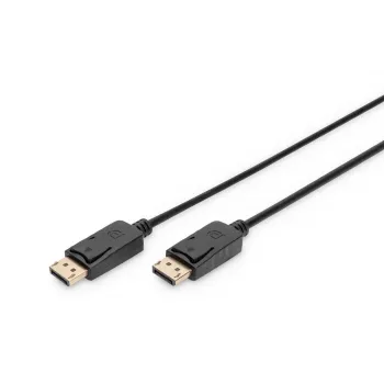 DIGITUS DisplayPort-Verbindungskabel, DP Stecker/Stecker, 3 m mit Verriegelung, Ultra HD 4K, schwarz