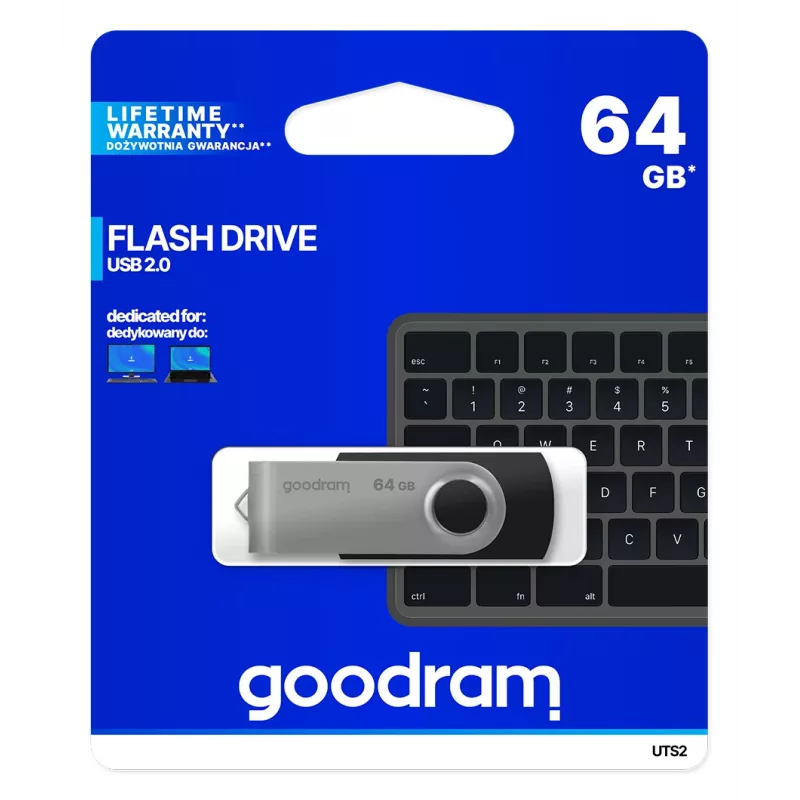 Goodram UTS2 USB-Flash-Laufwerk 64 GB USB Typ-A 2.0 Schwarz