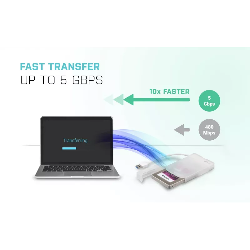 HDD/SSD-Gehäuse i-tec MySafe USB 3.0 Easy 2,5 Zoll Externes Gehäuse – Weiß