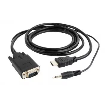 GEMBIRD HDMI auf VGA und Audio Adapterkabel, Einzelanschluss, 1,8 m - Schwarz