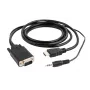 GEMBIRD HDMI auf VGA und Audio Adapterkabel, Einzelanschluss, 1,8 m - Schwarz