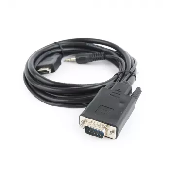 GEMBIRD HDMI auf VGA und Audio Adapterkabel, Einzelanschluss, 1,8 m - Schwarz