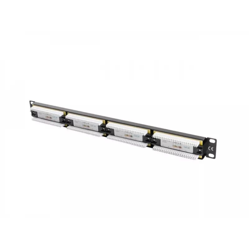 Lanberg PPU5-1024-B Patchpanel, 24 Ports, 1 HE, 19 Zoll, Cat5e UTP, Metall, Schwarz