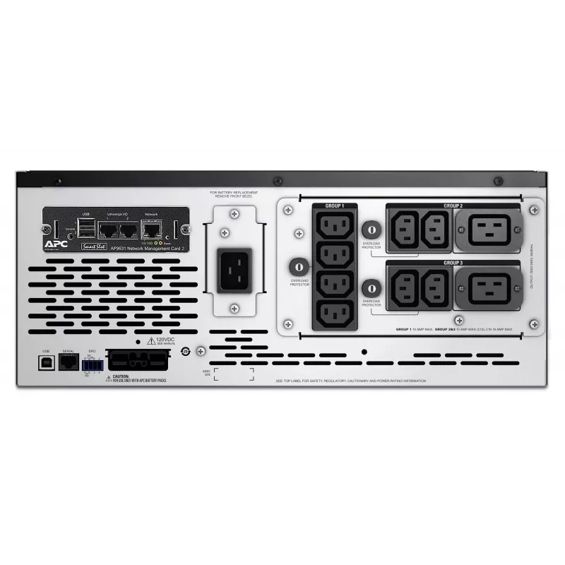 APC Smart-UPS X SMX2200HVNC - 2200VA, 8x C13 + 2x C19 Ausgang, USB, erweiterbare Laufzeit, kurze Bautiefe, NMC