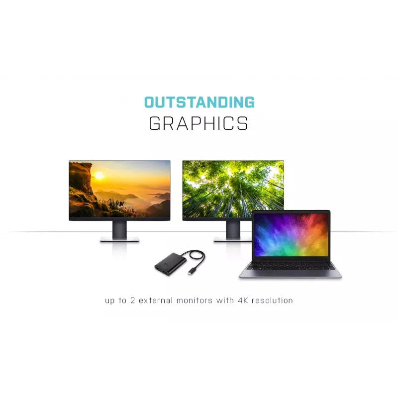 i-tec USB-C 3.1 Dual 4K HDMI Videoadapter, 3.2 Gen 1 (3.1 Gen 1), USB Type-C, HDMI-Ausgang, 3840 x 2160 Pixel