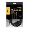 GEMBIRD HDMI-auf-VGA-und-Audio-Adapterkabel, Einzelport, 1,8 m - Schwarz