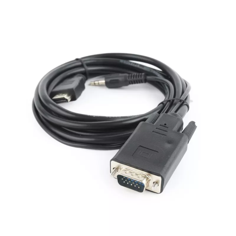 GEMBIRD HDMI-zu-VGA- und Audio-Adapterkabel, einzelner Anschluss, 3 m, schwarz