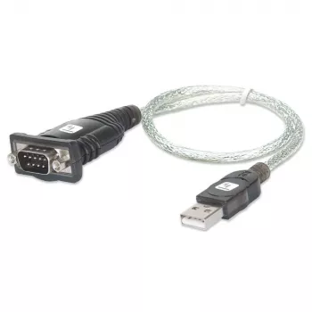 USB-zu-Seriell-Adapter Techly IDATA USB-SER-2T, USB-A Stecker auf DB-9 Stecker, 0,45 m, transparent weiß