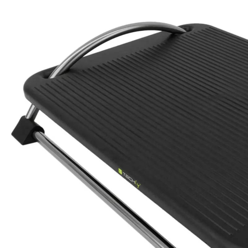 Techly ICA-FR 13 ergonomische verstellbare Fußstütze, Neigungswinkel einstellbar, rutschfest, 43 x 28 cm, schwarz