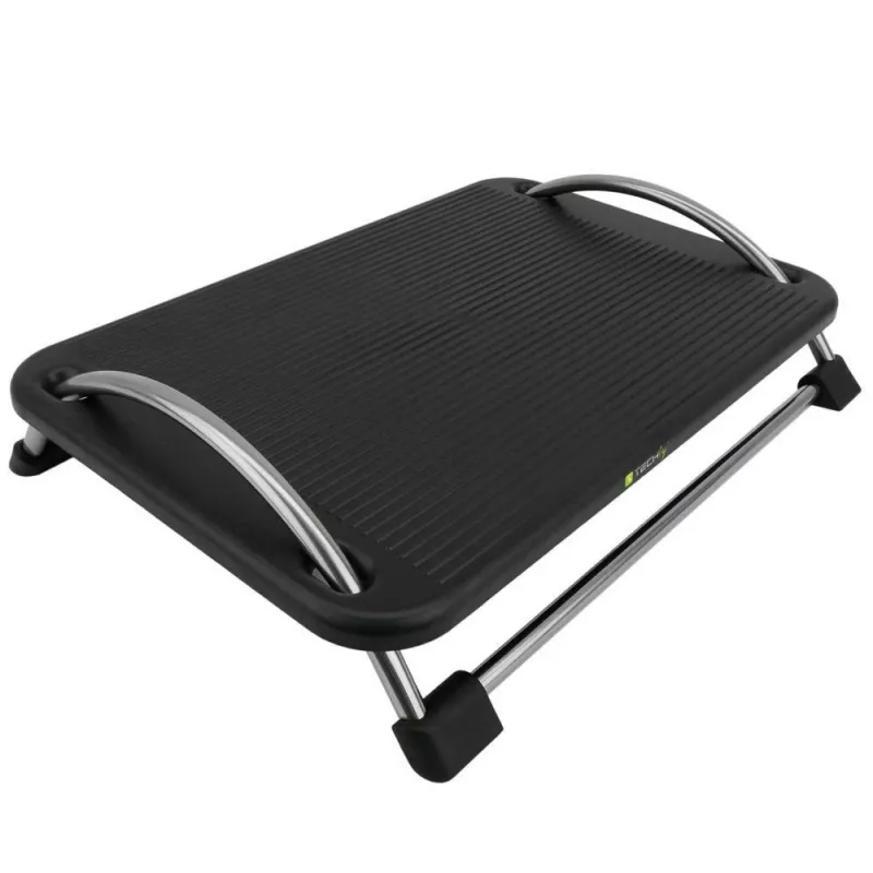 Techly ICA-FR 13 ergonomische verstellbare Fußstütze, Neigungswinkel einstellbar, rutschfest, 43 x 28 cm, schwarz