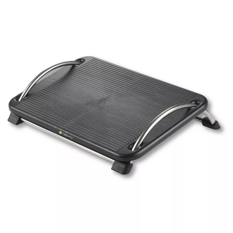 Techly ICA-FR 13 ergonomische verstellbare Fußstütze, Neigungswinkel einstellbar, rutschfest, 43 x 28 cm, schwarz