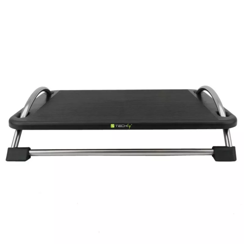 Techly ICA-FR 13 ergonomische verstellbare Fußstütze, Neigungswinkel einstellbar, rutschfest, 43 x 28 cm, schwarz