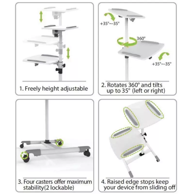 Techly Universal Trolley for Notebook / Projector, Weiß ICA-TB TPM-6
