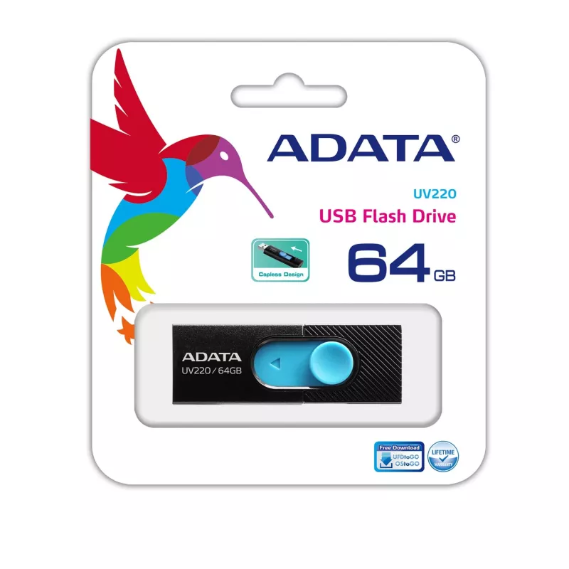 ADATA UV220 USB-Stick 64 GB USB Typ-A 2.0 Schwarz, Blau
