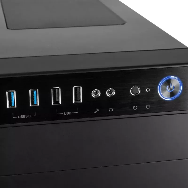 Modecom Oberon Pro Midi-Tower PC-Gehäuse, ATX/Micro-ATX/ITX, Seitenfenster, Grafikkarte bis 395 mm, 2x USB 3.0, schwarz