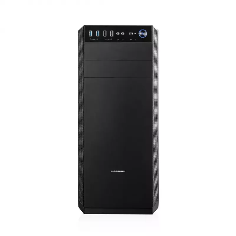 Modecom Oberon Pro Midi-Tower PC-Gehäuse, ATX/Micro-ATX/ITX, Seitenfenster, Grafikkarte bis 395 mm, 2x USB 3.0, schwarz
