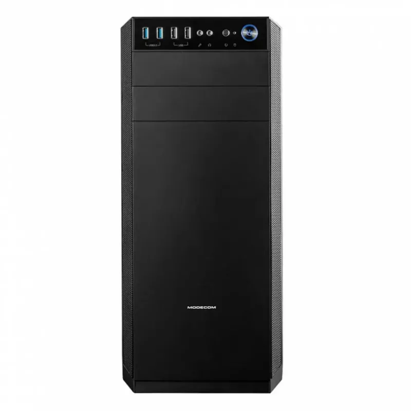 Modecom Oberon Pro Midi-Tower PC-Gehäuse, ATX/Micro-ATX/ITX, Seitenfenster, Grafikkarte bis 395 mm, 2x USB 3.0, schwarz