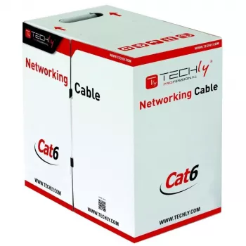 Netzwerkkabel TECHLY Cat6 U/UTP ITP6-CCA-305-BL, 305 m, 23 AWG massiv, 250 MHz, blau, PVC-Mantel