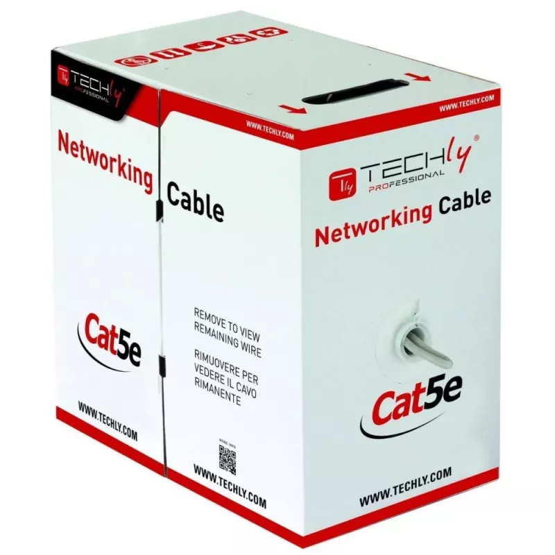 Techly ITP7-UTP-IC-CCA Netzwerkkabel Grau 305 m Cat5e U/UTP (UTP)